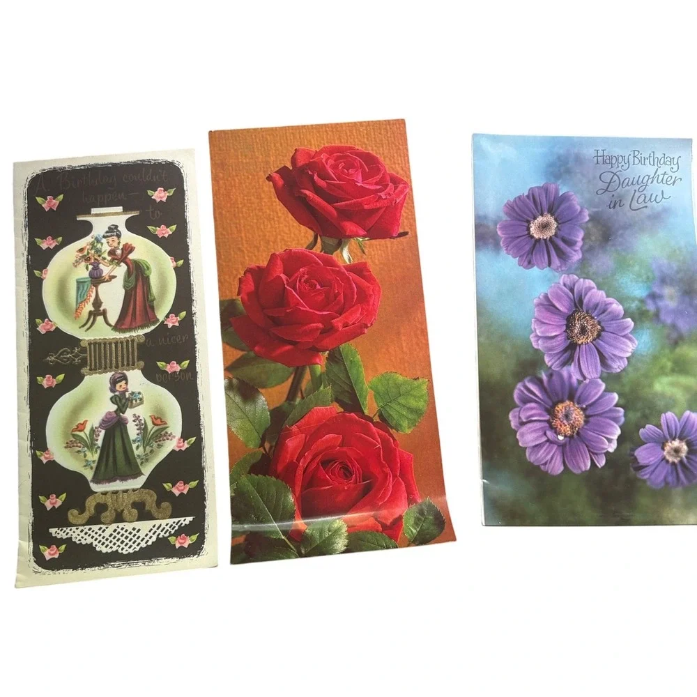 Vintage Greeting Card Lot 14pc Hallmark Norcross Unused Floral Retro MCM Mixed